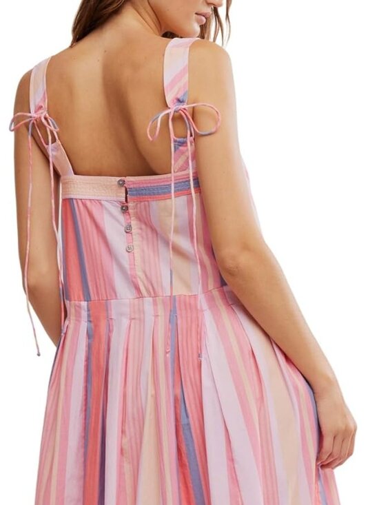 FREE PEOPLE Primavera Stripe Cotton Midi Dress - Picture 3 of 6